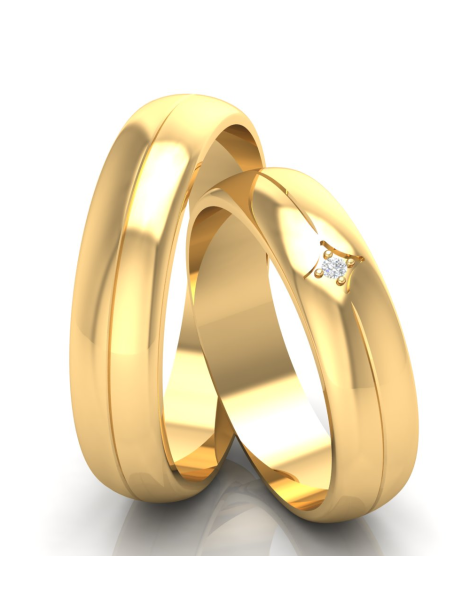 ZŁOTE OBRĄCZKI ŚLUBNE Z DIAMENTEM