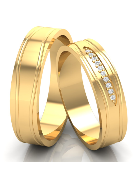 ZŁOTE OBRĄCZKI ŚLUBNE Z DIAMENTAMI