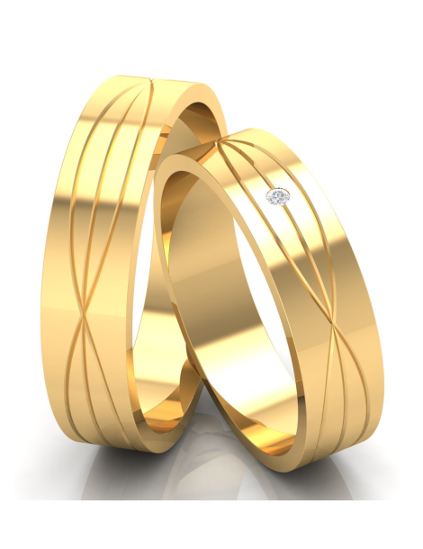 ZŁOTE OBRĄCZKI ŚLUBNE Z DIAMENTEM