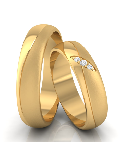 ZŁOTE OBRĄCZKI ŚLUBNE Z DIAMENTAMI