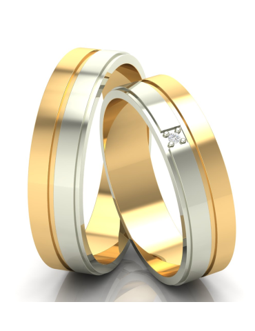 ZŁOTE OBRĄCZKI ŚLUBNE Z DIAMENTAMI