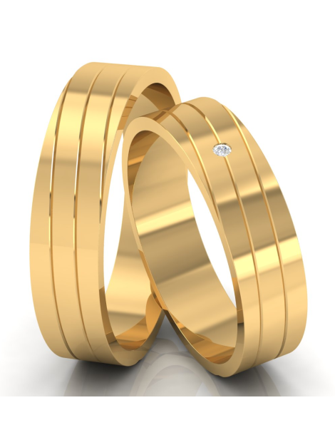 ZŁOTE OBRĄCZKI ŚLUBNE Z DIAMENTEM