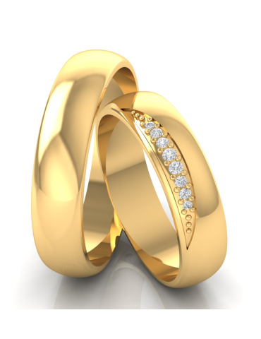 ZŁOTE OBRĄCZKI ŚLUBNE Z DIAMENTAMI