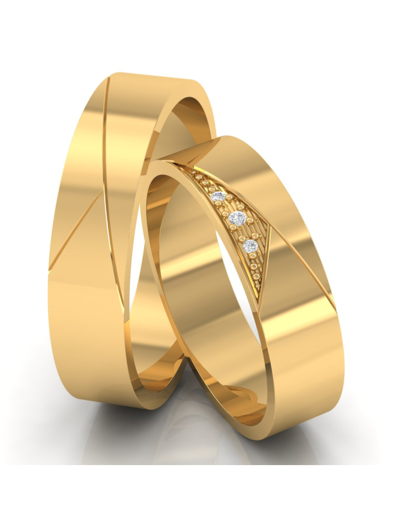 ZŁOTE OBRĄCZKI ŚLUBNE Z DIAMENTAMI