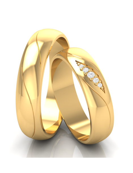 ZŁOTE OBRĄCZKI ŚLUBNE Z DIAMENTAMI