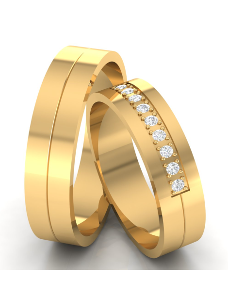 ZŁOTE OBRĄCZKI ŚLUBNE Z DIAMENTAMI