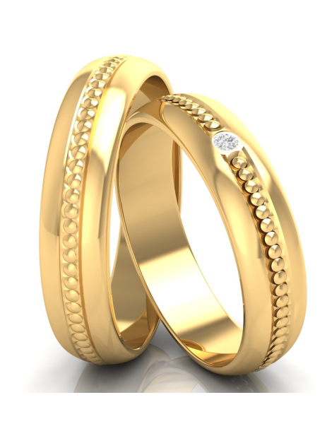 ZŁOTE OBRĄCZKI DIAMENTOWANE Z BRYLANTEM