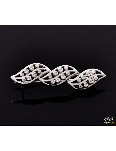 SREBRNA BROSZKA DO ŻAKIETU Z NACIĘCIAMI PR. 925