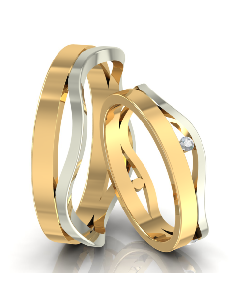 OBRĄCZKI ŚLUBNE KORONA Z BRYLANTAMI