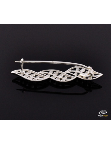 SREBRNA BROSZKA DO ŻAKIETU Z NACIĘCIAMI PR. 925