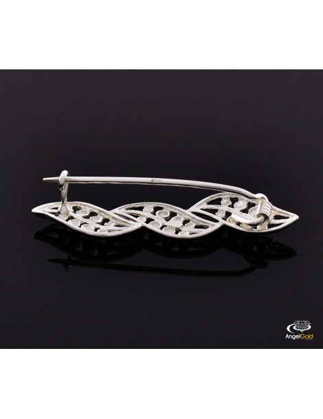 SREBRNA BROSZKA DO ŻAKIETU Z NACIĘCIAMI PR. 925