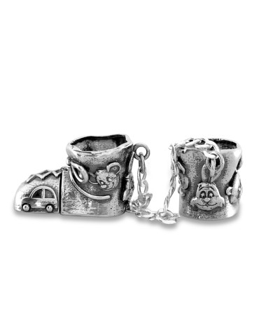 SREBRNE BUCIKI NA CHRZEST Z MIEJSCEM NA ZĄBEK PR. 925 + GRAWER