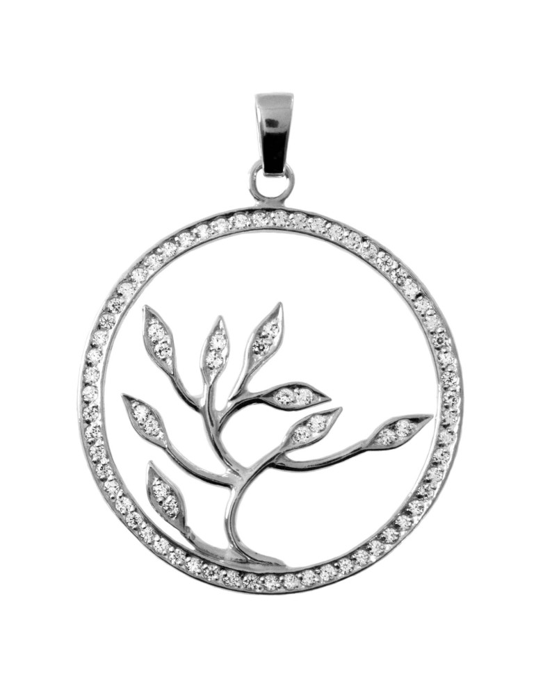SREBRNY WISIOREK OKRĄGŁY DRZEWKO Z CYRKONIĄ PR. 925