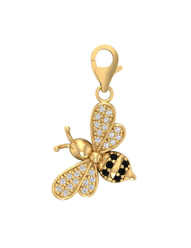 ZŁOTY CHARMS PSZCZÓŁKA Z CYRKONIAMI PR. 585