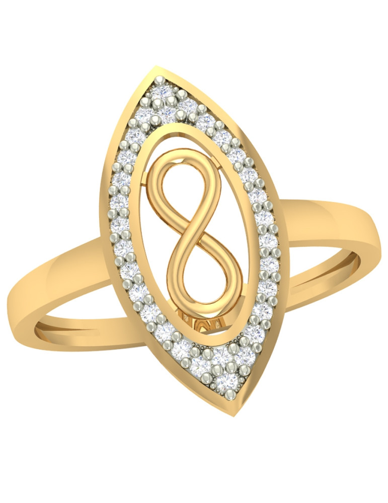 ZŁOTY PIERŚCIONEK ZARĘCZYNOWY MARKIZA Z ZNAKIEM NIESKOŃCZONOŚCI PR. 585