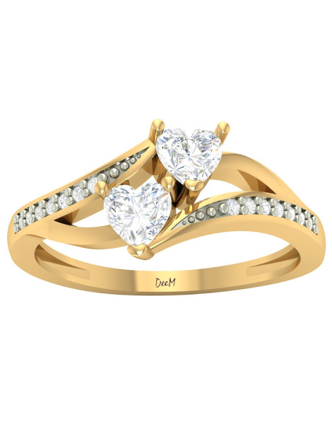 ZŁOTY PIERŚCIONEK ZARĘCZYNOWY SERDUSZKA PR. 585