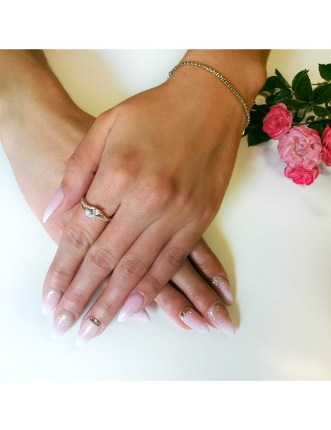 ZŁOTY PIERŚCIONEK ZARĘCZYNOWY SERDUSZKA PR. 585