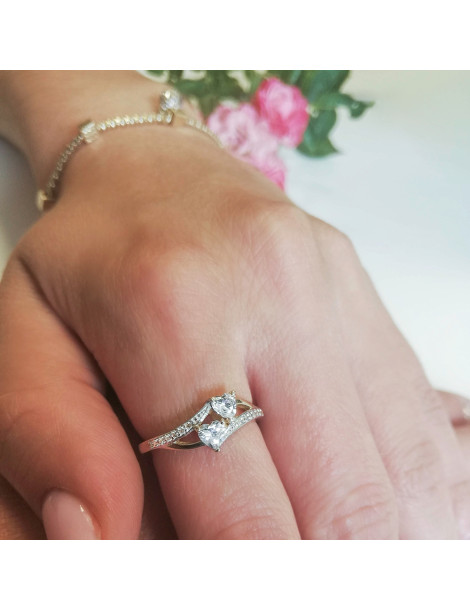 ZŁOTY PIERŚCIONEK ZARĘCZYNOWY SERDUSZKA PR. 585