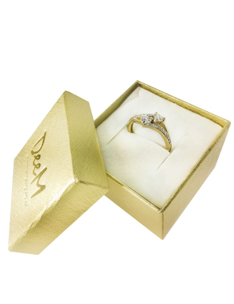 ZŁOTY PIERŚCIONEK ZARĘCZYNOWY SERDUSZKA PR. 585