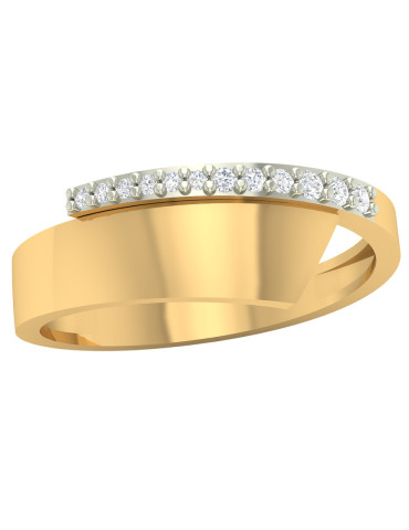 NOWOCZESNY ZŁOTY PIERŚCIONEK Z CYRKONIAMI PR 585