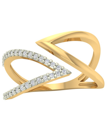 NOWOCZESNY PIERŚCIONEK ZARĘCZYNOWY Z CYRKONIAMI ZE ZŁOTA PR. 585