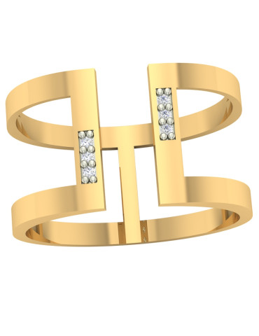 NOWOCZESNY PIERŚCIONEK ZARĘCZYNOWY SPICZASTY KONTUR ZE ZŁOTA PR. 585