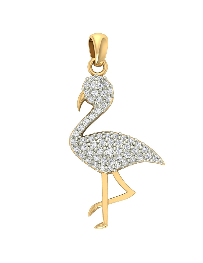 ZŁOTY WISIOREK PTAK Z CYRKONIAMI PR. 585 FLAMING