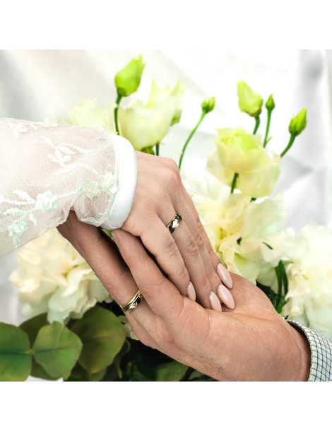 ZŁOTE OBRĄCZKI ŚLUBNE DWUKOLOROWE Z BRYLANTAMI