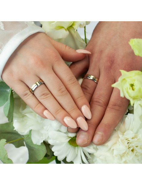 ZŁOTE OBRĄCZKI ŚLUBNE DWUKOLOROWE
