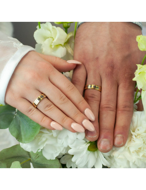 ZŁOTE OBRĄCZKI ŚLUBNE DWUKOLOROWE