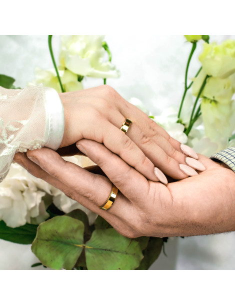 ZŁOTE OBRĄCZKI ŚLUBNE GŁADKIE Z FAZĄ