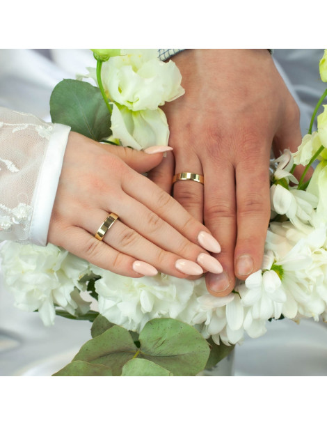 ZŁOTE OBRĄCZKI ŚLUBNE GŁADKIE Z FAZĄ