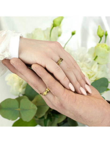 ZŁOTE OBRĄCZKI ŚLUBNE WZÓR GRECKI