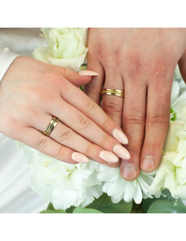 ZŁOTE OBRĄCZKI ŚLUBNE WZÓR GRECKI