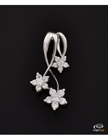 SREBRNY WISIOREK KWIATKI Z CYRKONIAMI PR. 925