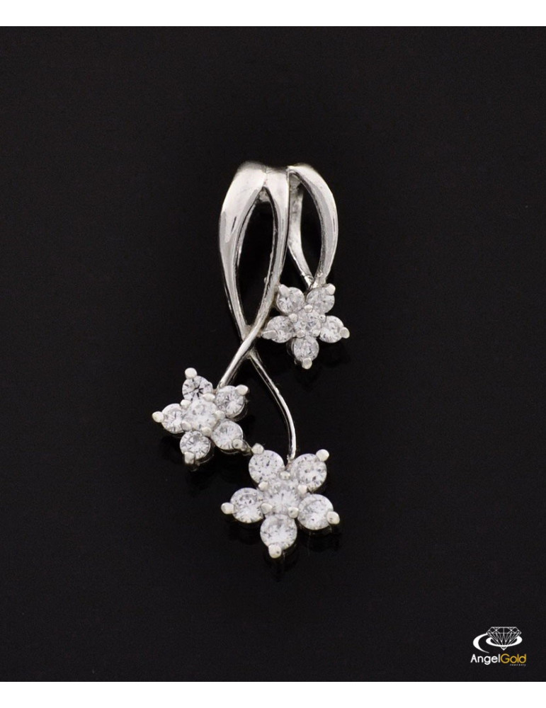 SREBRNY WISIOREK KWIATKI Z CYRKONIAMI PR. 925