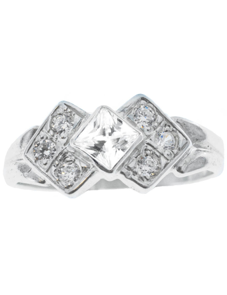 SREBRNY PIERŚCIONEK ZE SZMARAGDOWĄ CYRKONIĄ PR. 925