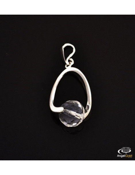 SREBRNY WISIOREK Z DUŻĄ OKRĄGŁĄ CYRKONIĄ PR. 925