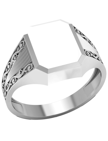 Srebrny sygnet z ornamentami