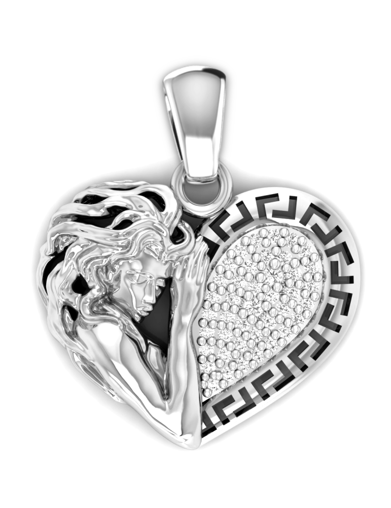 SREBRNY WISIOREK SERDUSZKO Z CYRKONIAMI KOBIETA PR. 925