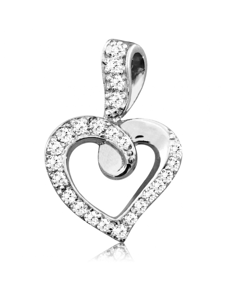 SREBRNY WISIOREK SERDUSZKO Z CYRKONIAMI PR. 925
