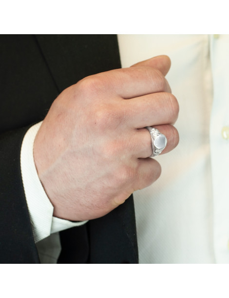 SREBRNY SYGNET Z ORNAMENTAMI BOCZNYMI + GRAWER GRATIS!