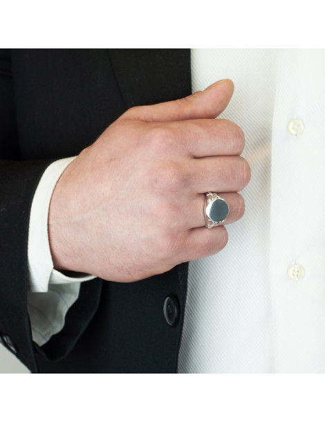 SREBRNY SYGNET Z ORNAMENTAMI PR. 925 + GRAWER