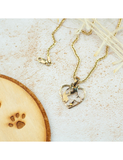 ZŁOTY WISIOREK SERCE Z PSEM PR. 585 SERDUSZKO PIES