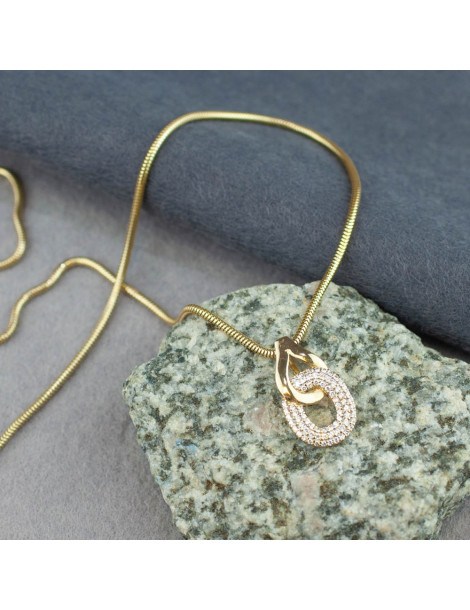 ZŁOTY WISIOREK Z CYRKONIAMI OWAL PR. 585