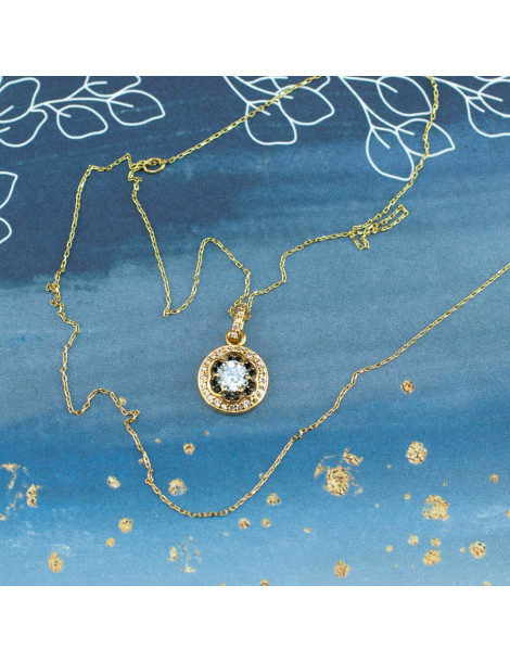 ZŁOTY WISIOREK KÓŁKO Z CYRKONIAMI PR. 585