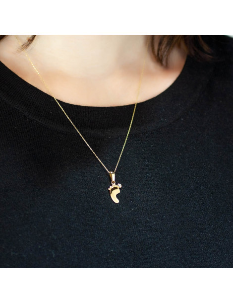 ZŁOTY WISIOREK STOPKA DZIECIĘCA Z CYRKONIĄ PR. 333