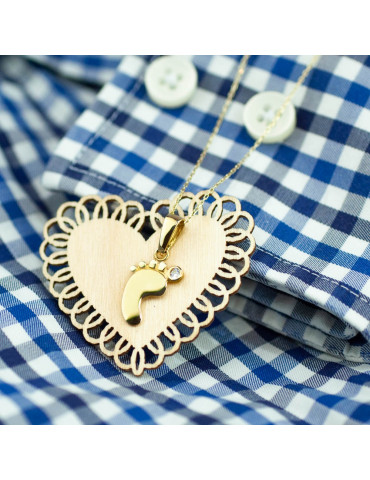 ZŁOTY WISIOREK STOPKA DZIECIĘCA Z CYRKONIĄ PR. 333