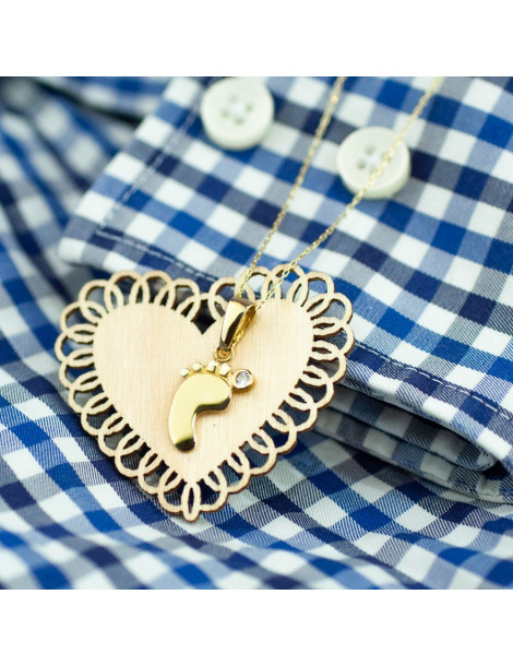 ZŁOTY WISIOREK STOPKA DZIECIĘCA Z CYRKONIĄ PR. 333