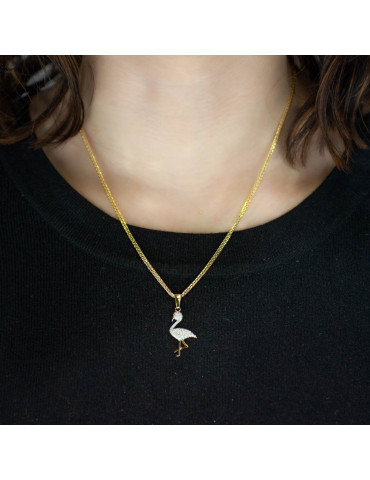 ZŁOTY WISIOREK PTAK Z CYRKONIAMI PR. 585 FLAMING